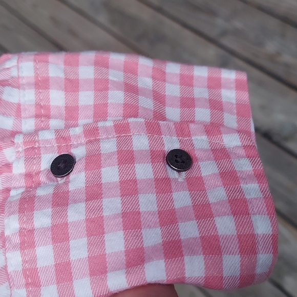 Maurices Checker Keyhole Front Button Down Back Long Sleeve Blouse Top Sz M - Picture 7 of 9